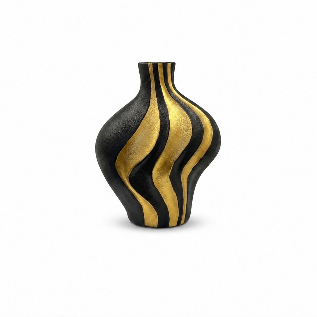 Art Deco Black Ceramic Vase