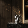 Silver Electroplated Ceramic Pitcher Vase