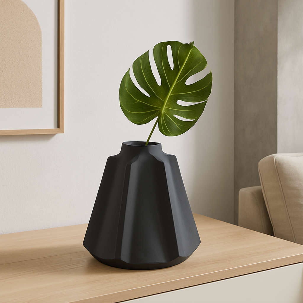 Black Ceramic Vase