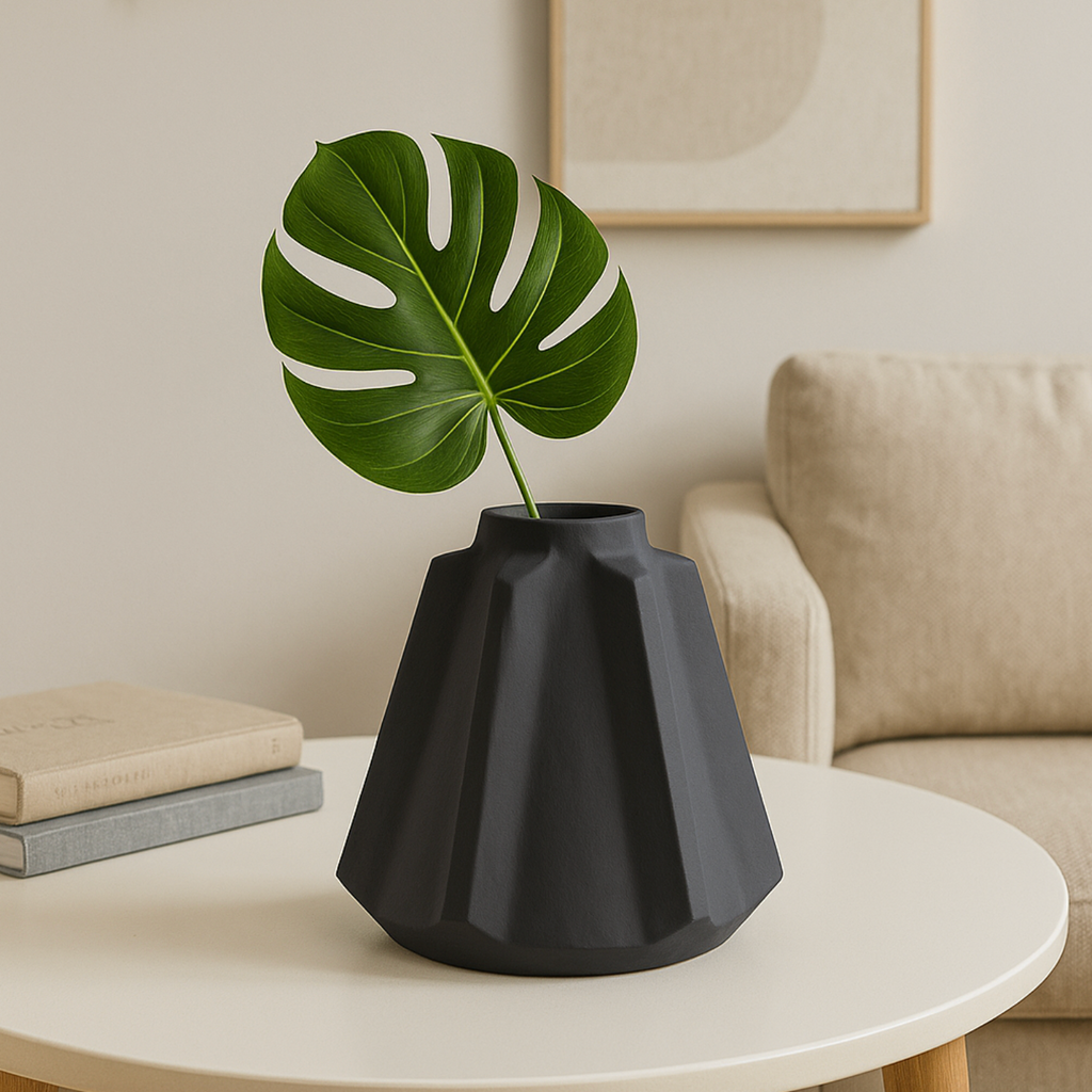 Black Ceramic Vase